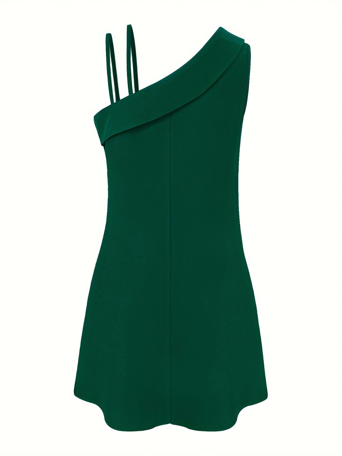 Asymmetrical Neck Sleeveless Mini Dress Asymmetrical Neck Sleeveless Mini Dress